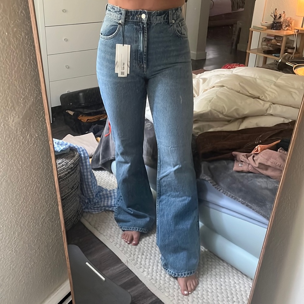 NWT ZARA full length flare jeans